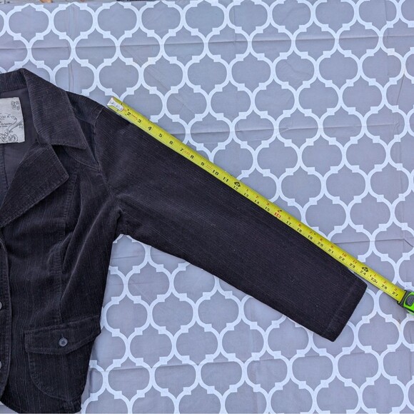 Sonoma Women's Plus Size 1X Black Corduroy Button Front Jacket Blazer Pockets - Picture 5 of 9